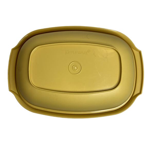 Vintage Tupperware #1273 3pc Microwave Vegetable Rice Steamer Harvest Gold - Picture 7 of 9